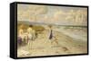 Girls Preparing to Bathe on a Beach-Paul Fischer-Framed Stretched Canvas