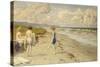 Girls Preparing to Bathe on a Beach-Paul Fischer-Stretched Canvas