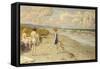 Girls Preparing to Bathe on a Beach-Paul Fischer-Framed Stretched Canvas