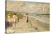 Girls Preparing to Bathe on a Beach-Paul Fischer-Stretched Canvas