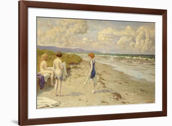 Girls Preparing to Bathe on a Beach-Paul Fischer-Framed Giclee Print