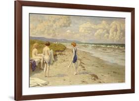 Girls Preparing to Bathe on a Beach-Paul Fischer-Framed Giclee Print