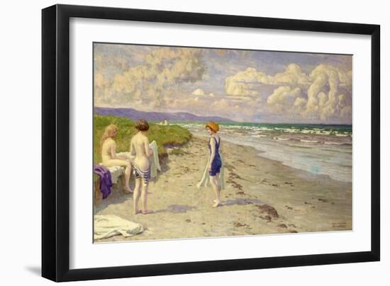 Girls Preparing to Bathe on the Beach-Paul Fischer-Framed Giclee Print