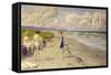 Girls Preparing to Bathe on the Beach-Paul Fischer-Framed Stretched Canvas