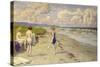 Girls Preparing to Bathe on the Beach-Paul Fischer-Stretched Canvas