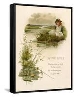 Girls Reading by River-Edith S. Berkeley-Framed Stretched Canvas