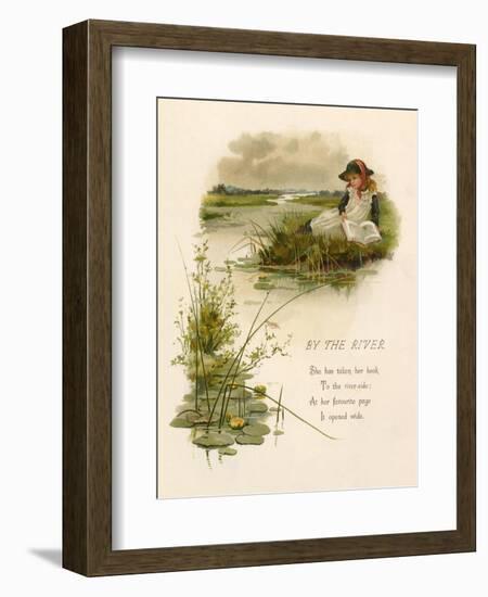 Girls Reading by River-Edith S. Berkeley-Framed Art Print