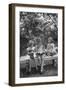 Girls Reading on Park Bench-Philip Gendreau-Framed Photographic Print