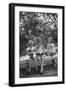 Girls Reading on Park Bench-Philip Gendreau-Framed Photographic Print