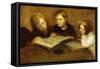Girls Reading-Eugene Carriere-Framed Stretched Canvas