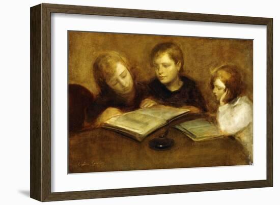 Girls Reading-Eugene Carriere-Framed Giclee Print