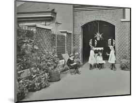 Girls Relaxing in a Roof Top Garden, White Lion Street School, London, 1912-null-Mounted Photographic Print