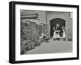 Girls Relaxing in a Roof Top Garden, White Lion Street School, London, 1912-null-Framed Premium Photographic Print
