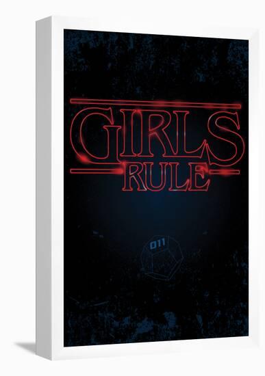 Girls Rule Vertical Night Blue Marquee-null-Framed Poster