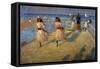Girls Running, Walberswick Pier-Philip Wilson Steer-Framed Stretched Canvas