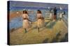 Girls Running, Walberswick Pier-Philip Wilson Steer-Stretched Canvas