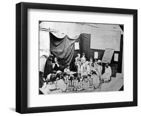 Girls' School in Algiers, C.1860 (B/W Photo)-Jacques Antoine Moulin-Framed Premium Giclee Print