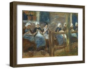 Girls Sewing in Huizen-Max Liebermann-Framed Giclee Print