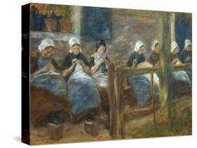 Girls Sewing in Huizen-Max Liebermann-Stretched Canvas