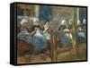 Girls Sewing in Huizen-Max Liebermann-Framed Stretched Canvas