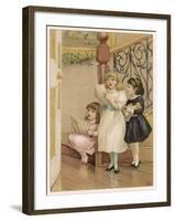 Girls Singing Carols-null-Framed Art Print