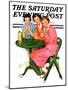 "Girls Sipping Sodas," Saturday Evening Post Cover, September 21, 1935-Ellen Pyle-Mounted Giclee Print