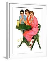 "Girls Sipping Sodas,"September 21, 1935-Ellen Pyle-Framed Giclee Print