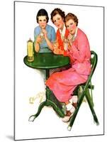 "Girls Sipping Sodas,"September 21, 1935-Ellen Pyle-Mounted Giclee Print