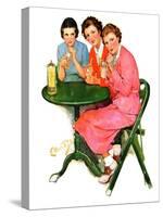 "Girls Sipping Sodas,"September 21, 1935-Ellen Pyle-Stretched Canvas