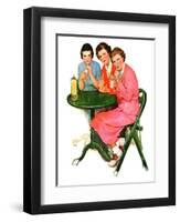 "Girls Sipping Sodas,"September 21, 1935-Ellen Pyle-Framed Giclee Print