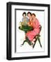 "Girls Sipping Sodas,"September 21, 1935-Ellen Pyle-Framed Giclee Print