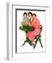 "Girls Sipping Sodas,"September 21, 1935-Ellen Pyle-Framed Giclee Print