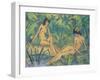 Girls Sitting by the Water, c.1920-Otto Muller or Mueller-Framed Giclee Print