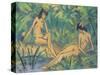 Girls Sitting by the Water, c.1920-Otto Muller or Mueller-Stretched Canvas