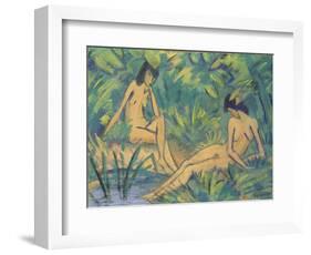 Girls Sitting by the Water, c.1920-Otto Muller or Mueller-Framed Giclee Print