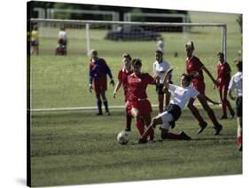 Girls' Soccer Game-null-Stretched Canvas