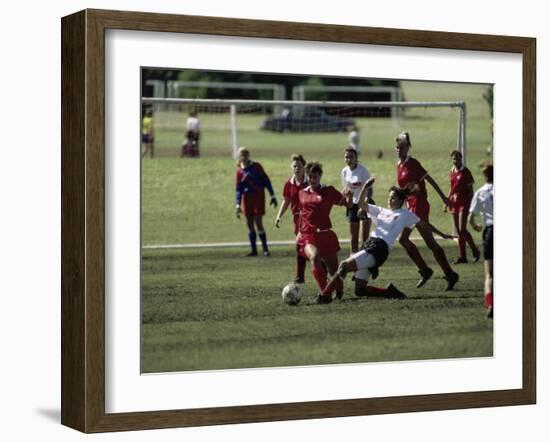 Girls' Soccer Game-null-Framed Photographic Print