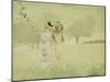 Girls Strolling in an Orchard, 1879-Winslow Homer-Mounted Giclee Print