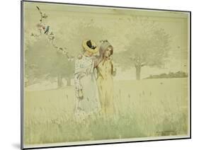 Girls Strolling in an Orchard, 1879-Winslow Homer-Mounted Giclee Print