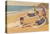 Girls Sunbathing on Sand-L Tanqueray-Stretched Canvas