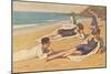 Girls Sunbathing on Sand-L Tanqueray-Mounted Art Print