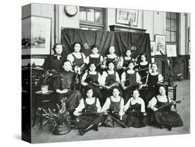 Girls Swimming Championship Team with their Shield, Tollington Park Central School, London, 1915-null-Stretched Canvas