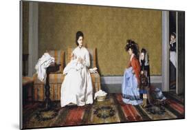 Girls Tending to Ladies-Silvestro Lega-Mounted Giclee Print