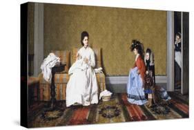 Girls Tending to Ladies-Silvestro Lega-Stretched Canvas