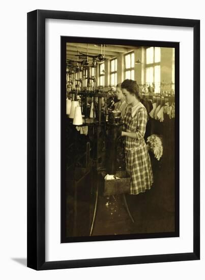 Girls Topping Stockings-Lewis Wickes Hine-Framed Art Print