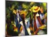 Girls Under the Trees-Auguste Macke-Mounted Art Print