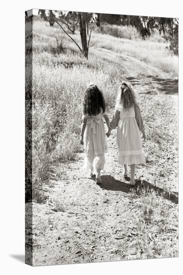 Girls Walking Down the Path, Friends-Nora Hernandez-Stretched Canvas
