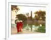 Girls Wearing Ao Dai Dress, Tran Quoc Pagoda, West Lake (Ho Tay), Hanoi, Vietnam-Jon Arnold-Framed Photographic Print