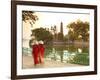 Girls Wearing Ao Dai Dress, Tran Quoc Pagoda, West Lake (Ho Tay), Hanoi, Vietnam-Jon Arnold-Framed Photographic Print