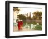 Girls Wearing Ao Dai Dress, Tran Quoc Pagoda, West Lake (Ho Tay), Hanoi, Vietnam-Jon Arnold-Framed Photographic Print